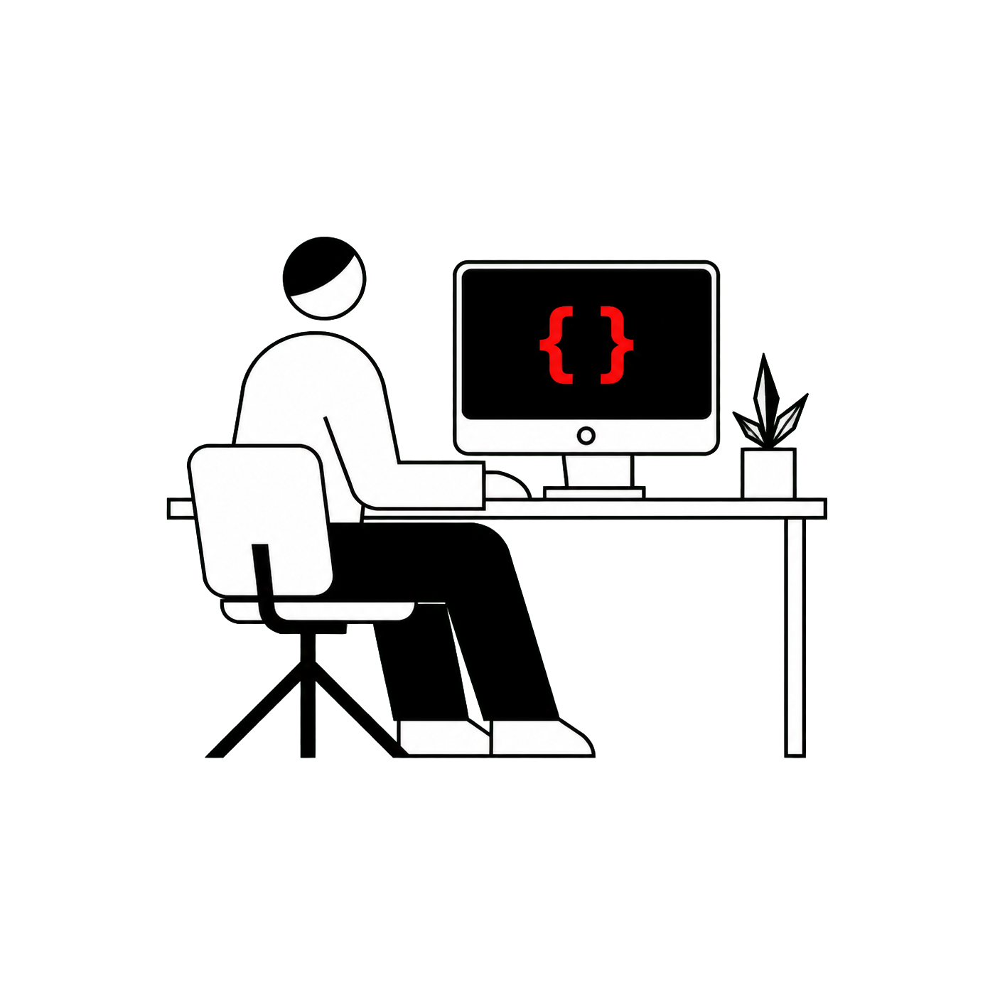 Illustration of the Noob{Dev} team building websites and automation systems