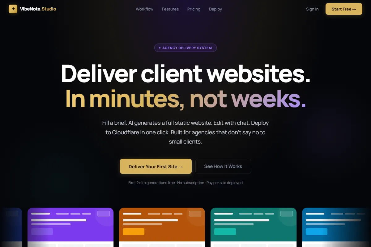 VibeNote Studio project showcase